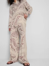Paula Echevarría Crushed Satin Wide Leg Pants