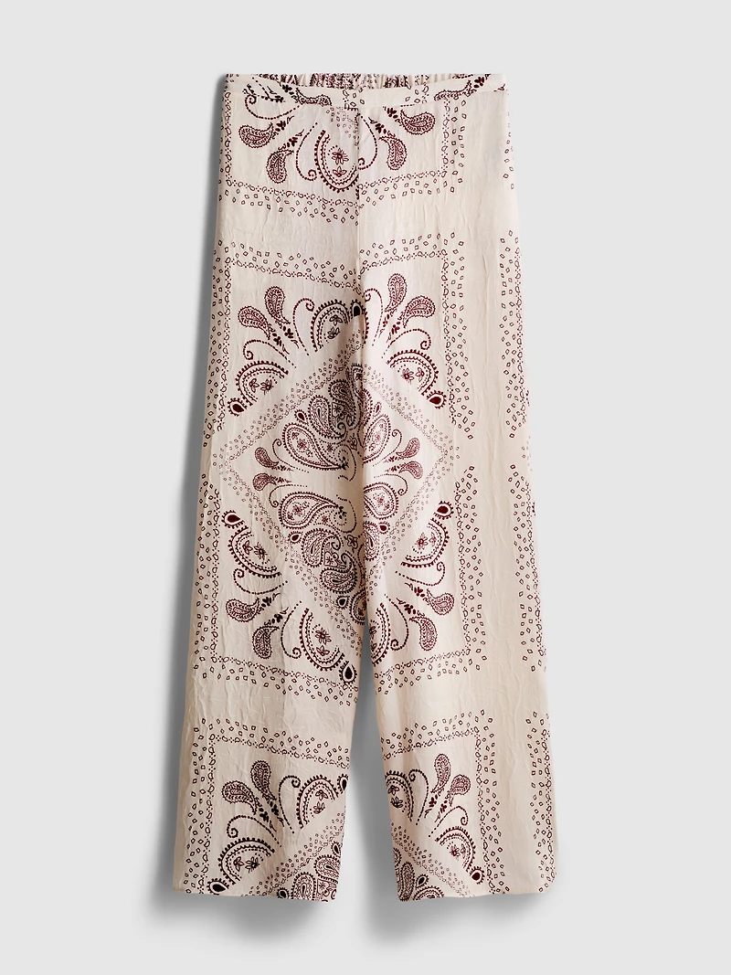 Paula Echevarría Crushed Satin Wide Leg Pants