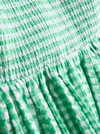 Cotton Gingham Bandeau Mini Dress