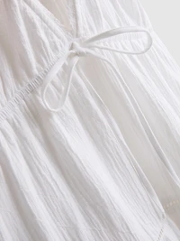 Cotton Tiered V-Neck Mini Dress