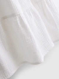 Cotton Tiered V-Neck Mini Dress