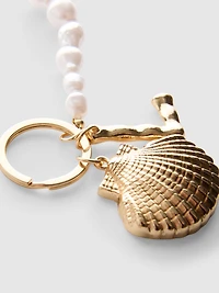 Initial Shell Charm Keychain