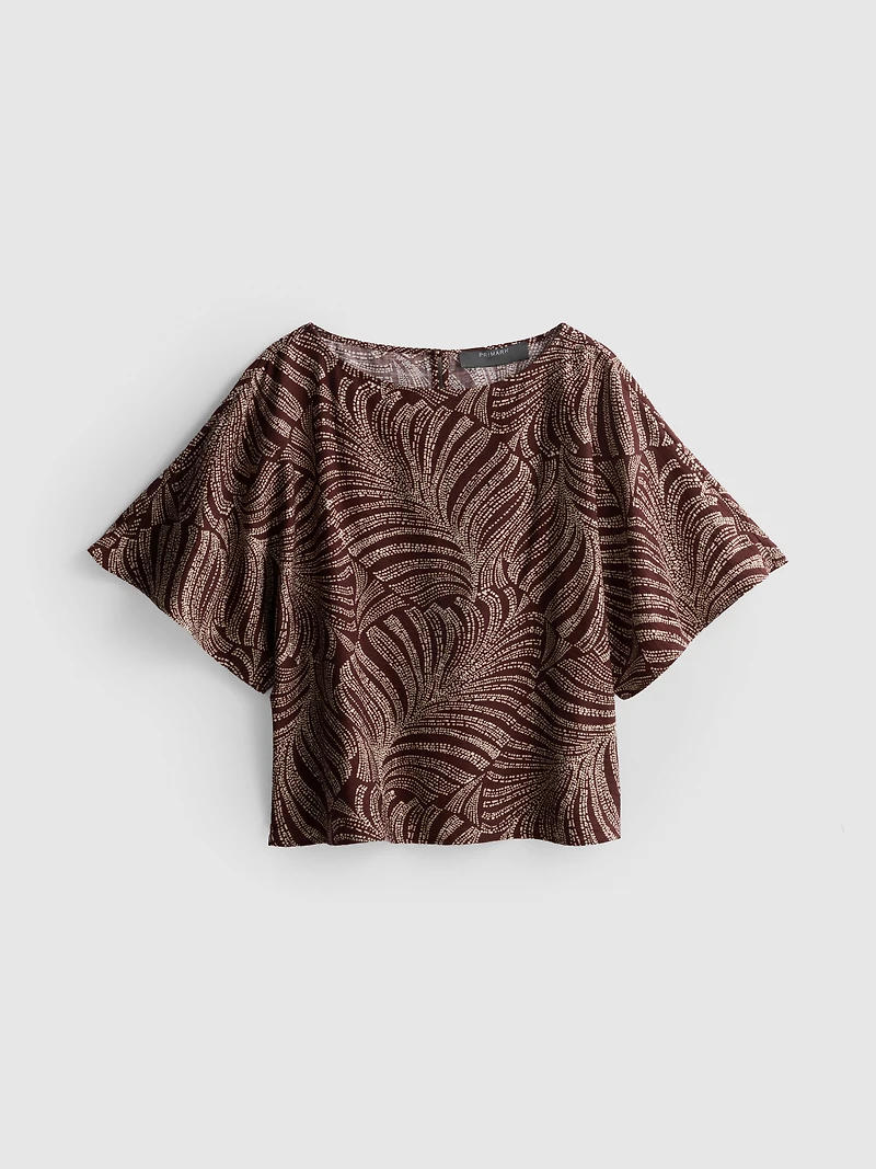 Printed Sleeve Blouse