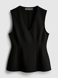 V-Neck Peplum Sleeveless Top