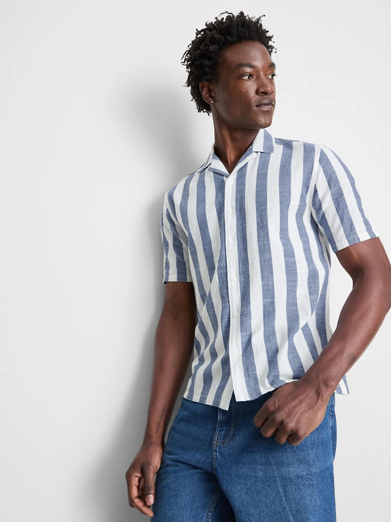 Striped Revere Collar Shirt