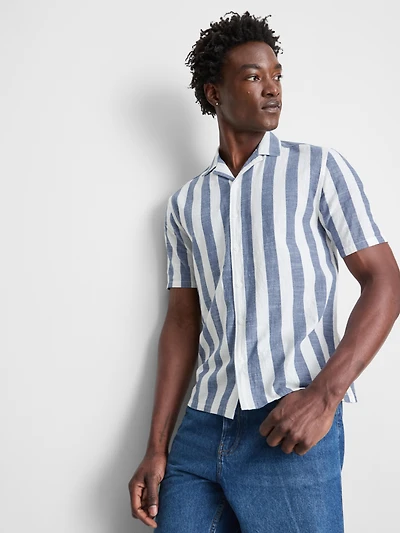 Striped Revere Collar Shirt