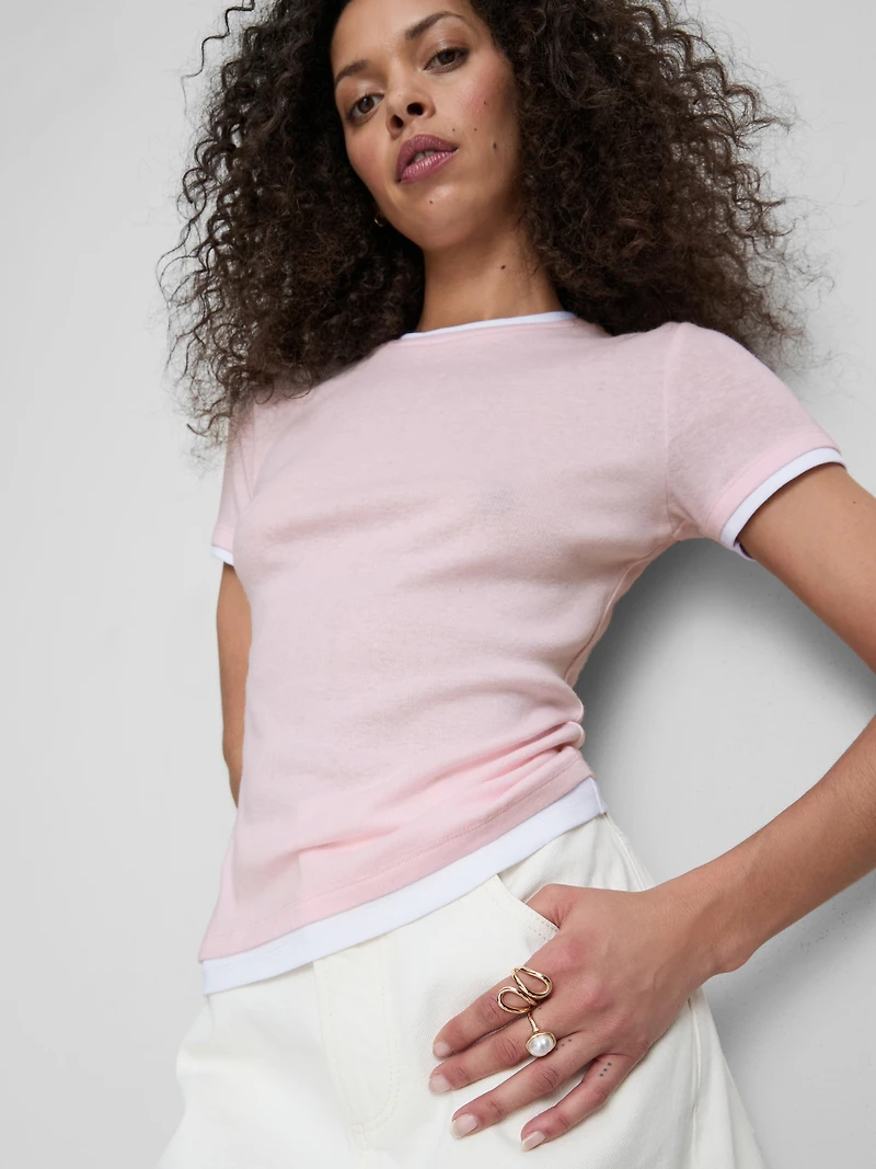 Double Layered Crew Neck Tee