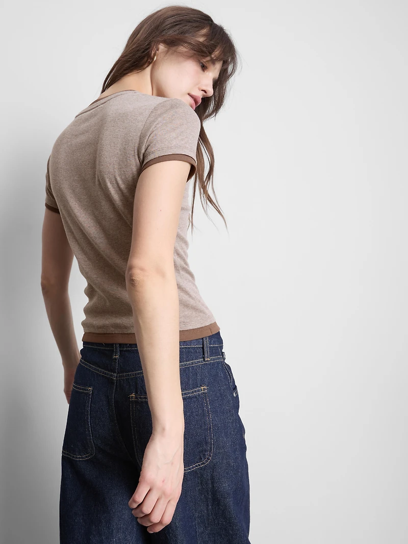 Double Layered Crew Neck Tee