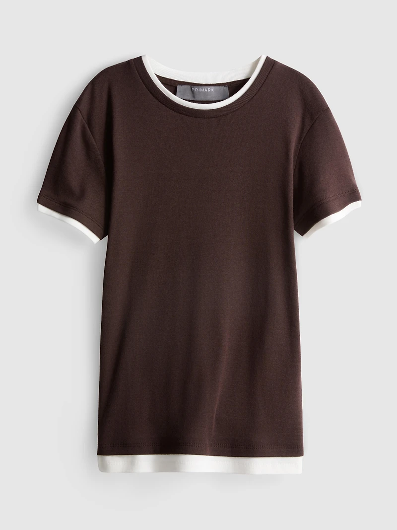 Double Layered Crew Neck Tee