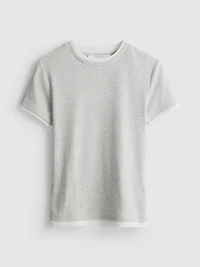Double Layered Crew Neck Tee