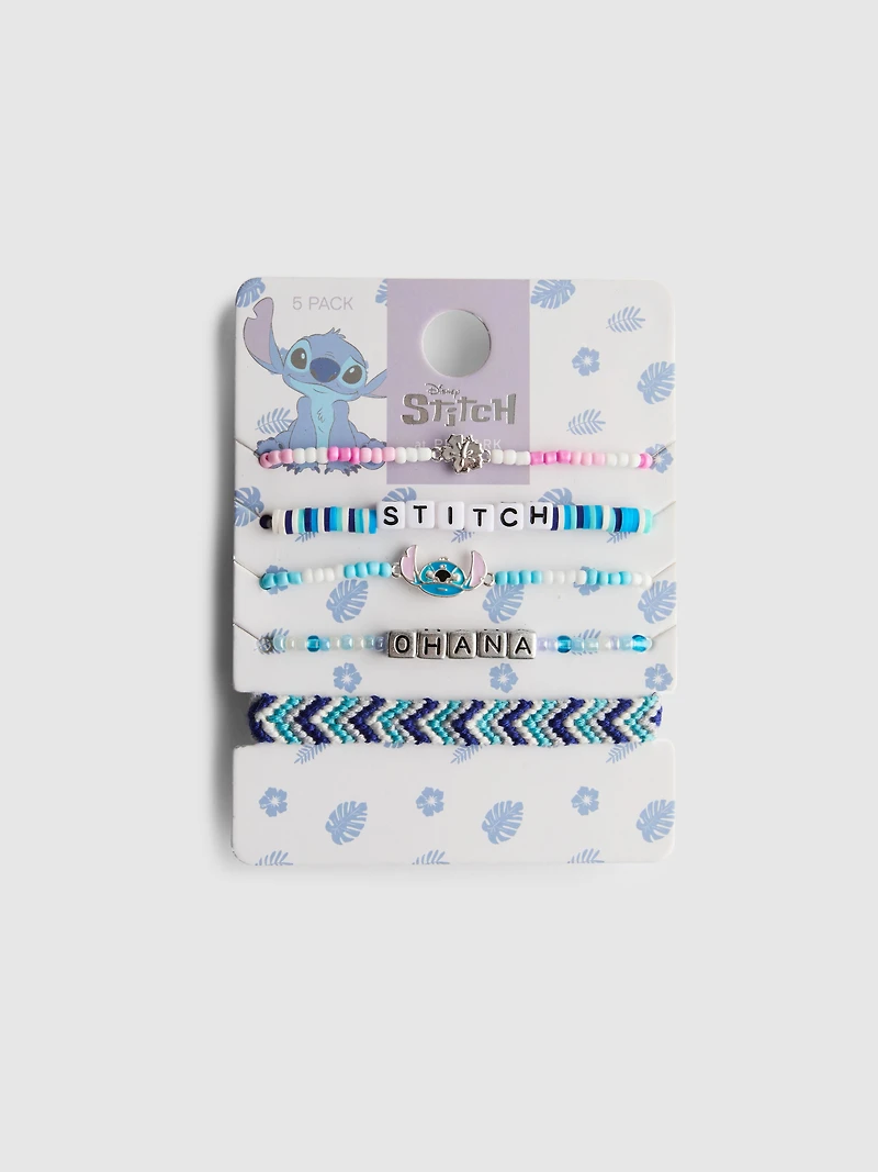 5pk Disney Stitch Bracelet Set