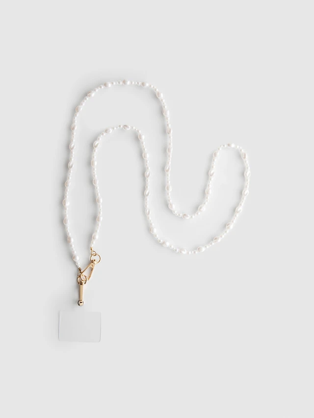 Faux Pearl Phone Lanyard