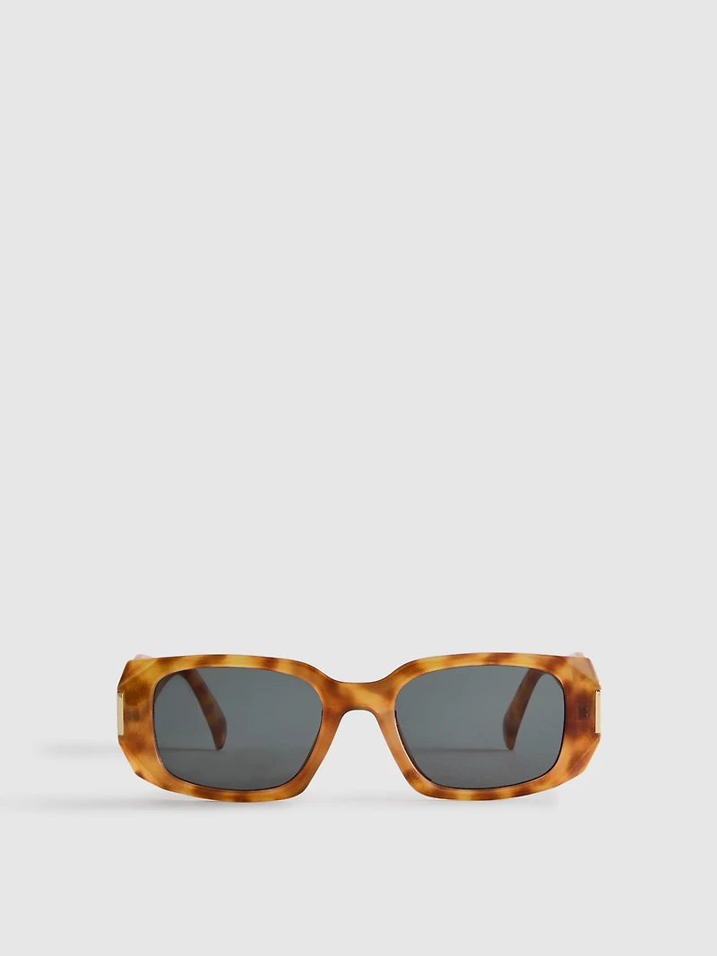 Rectangular Tortoiseshell Sunglasses