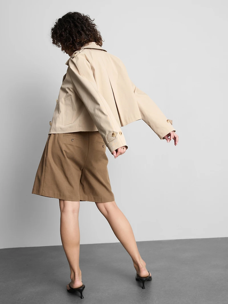 Double-Breasted Boxy Rain Jacket