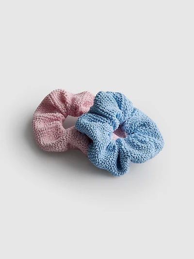 2pk Textured Scrunchies