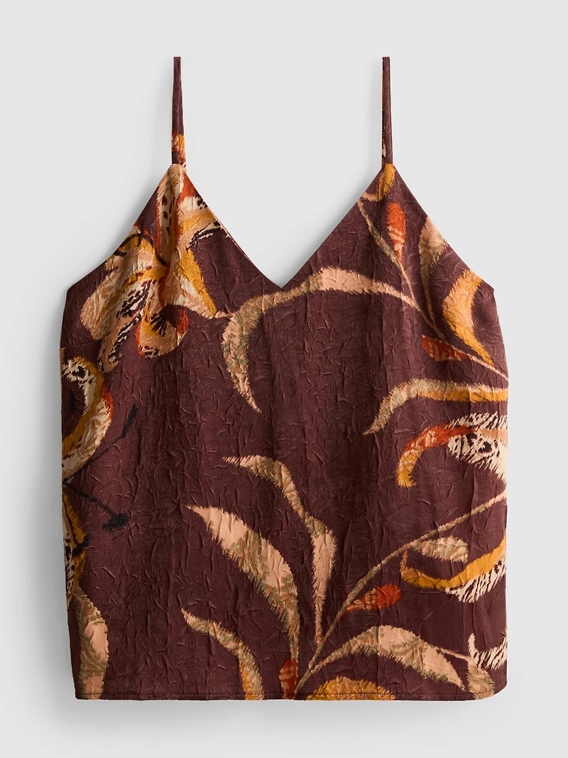 Floral Crushed Satin Cami Top