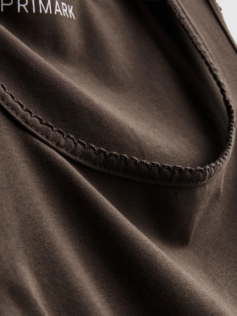 Cotton-Rich Cropped Round-Neck Tank Top