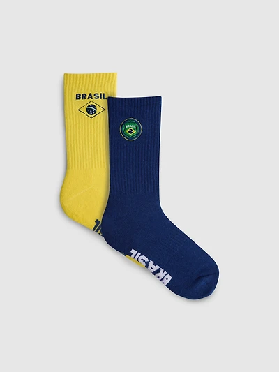 2pk Brazil World Cup Crew Socks