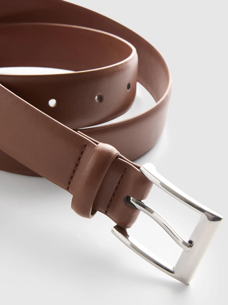 Classic-Style Faux Leather Belt