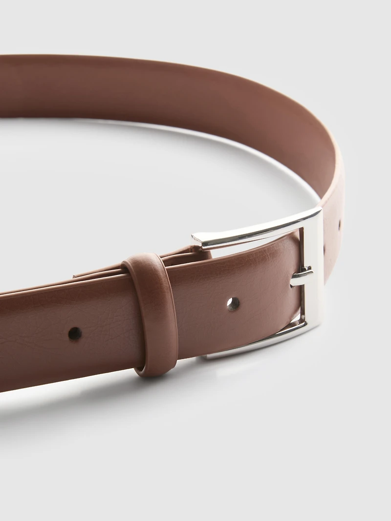 Classic-Style Faux Leather Belt
