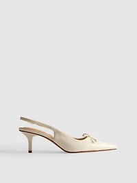 Bow Detail Slingback Court Heels