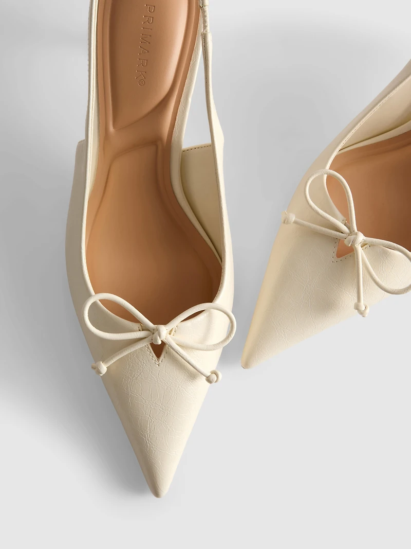 Bow Detail Slingback Court Heels