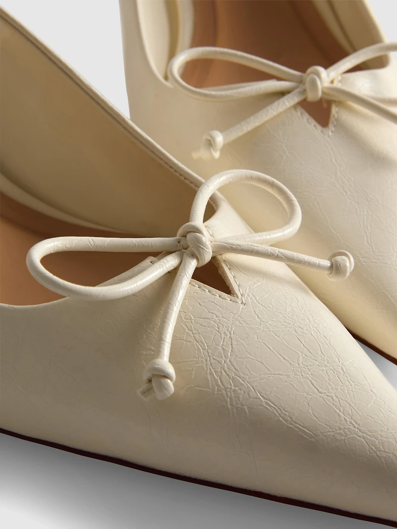 Bow Detail Slingback Court Heels