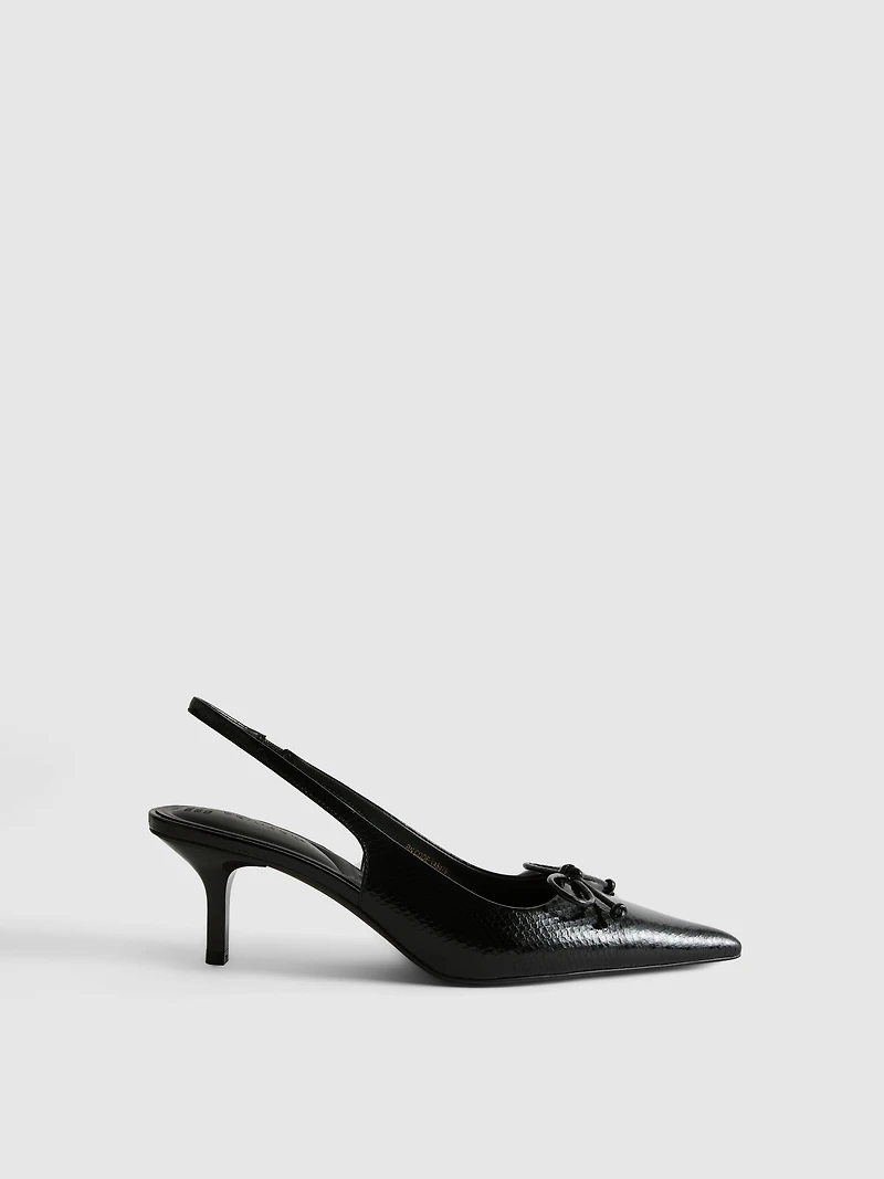 Bow Detail Slingback Court Heels