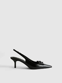 Bow Detail Slingback Court Heels