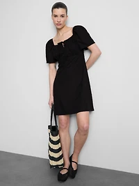 Crinkle Milkmaid Mini Dress