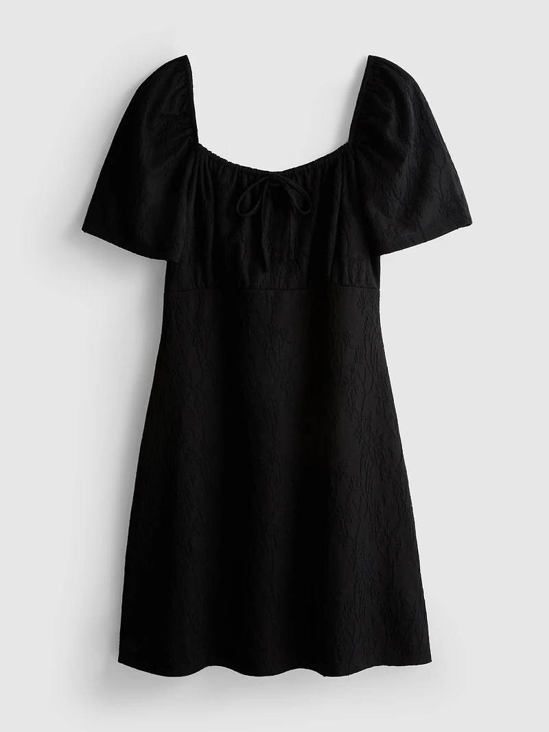 Crinkle Milkmaid Mini Dress
