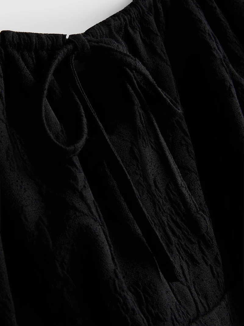 Crinkle Milkmaid Mini Dress