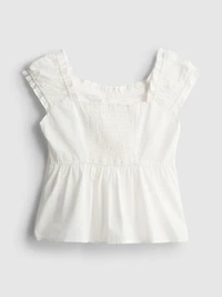 7-15yrs | Shirred Square Neck Blouse