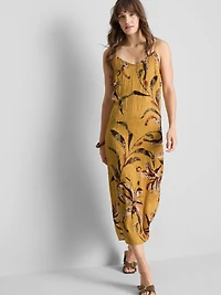 Crinkle Satin Slip Midi Dress
