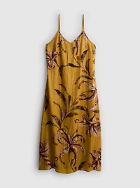 Crinkle Satin Slip Midi Dress