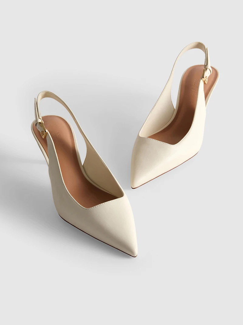 Faux Leather Buckle Court Heels
