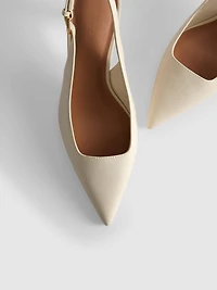 Faux Leather Buckle Court Heels