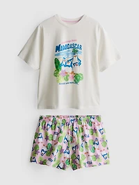 Madagascar Cotton Graphic Shorty Pajamas