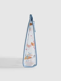 Zip-Up Croissant Pattern Cosmetics Pouch