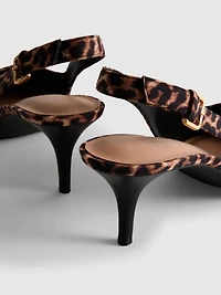 Leopard Buckle Court Heels