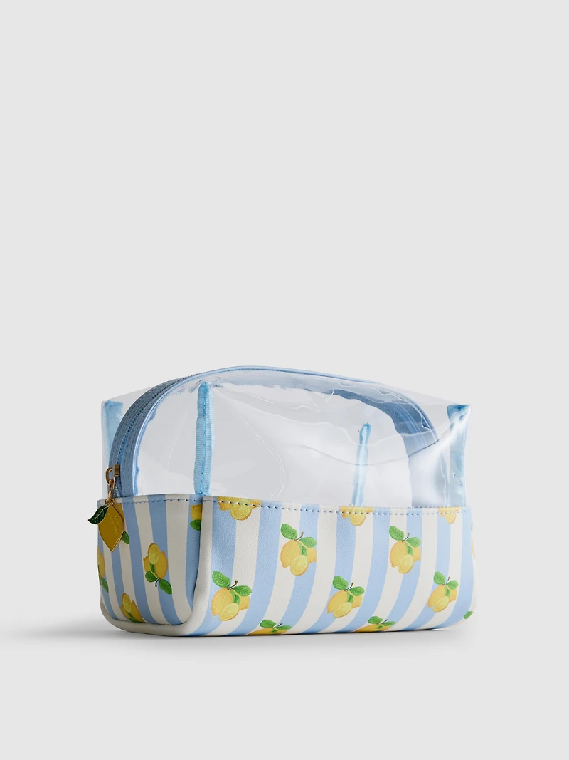Lemon Print Makeup Bag