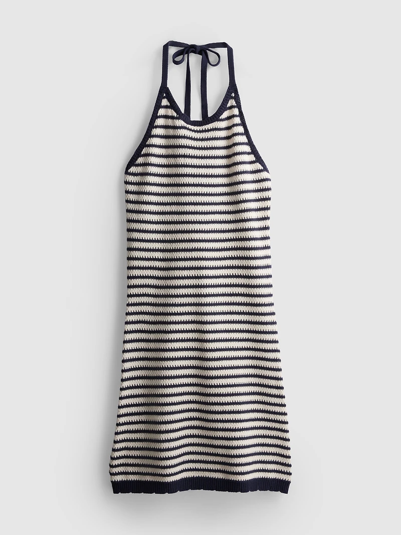 Knitted Stripe Halter Dress