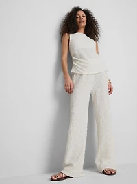 Paula Echevarría Crinkle Wide Leg Pants