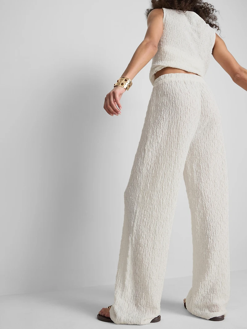Paula Echevarría Crinkle Wide Leg Pants