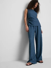 Paula Echevarría Crinkle Wide Leg Pants