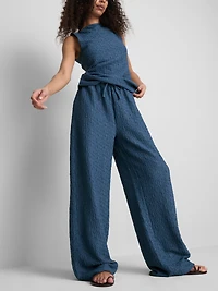 Paula Echevarría Crinkle Wide Leg Pants