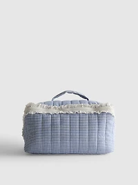Gingham Canvas Flat-Lay Wash Bag