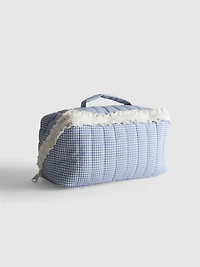 Gingham Canvas Flat-Lay Wash Bag