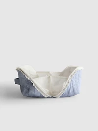 Gingham Canvas Flat-Lay Wash Bag