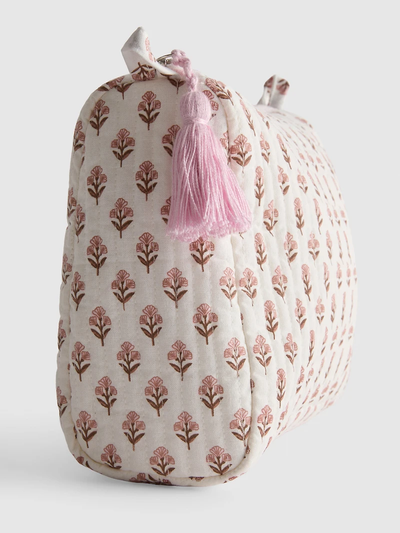 Floral Canvas Toiletry Bag